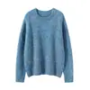 Estilo Suave y Perezoso, Hilo Multicolor, Ropa de Punto Consinee 100% Cachemira Pura para Mujer, Suéter Interior Grueso de Tres Hilos Cálido