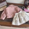 Chaqueta de Cuero para Niñas Primavera y Otoño Nueva Moda Chaqueta Casual Cool Estilo Occidental para Niños Chaqueta de Motociclista AWA195
