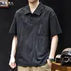 Camisa polo de lino elástico para hombre, camiseta de manga corta, marca de moda, talla grande, nuevo modelo verano 2026, camiseta fina de alta gama con bloques de color