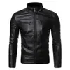 Roupas Masculinas Transfronteiriças outono e inverno 2023 slim-fit simples moderno jaqueta de couro PU casual lavada para motocicleta masculina