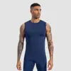 Calça Legging Fitness Esportiva de Malha Transpassada Europeia e Americana para Homens, Roupa de Corrida sem Mangas, Colete Respirável Atlético de Secagem Rápida