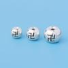 Cuentas sueltas de plata esterlina S925, cuentas de transferencia con esvásticas, hechas a mano, accesorios para cuentas.
