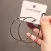 Pendientes de Aro de Plata 925 Círculo Aro para Oreja Personalidad Exagerada Elegantes Estilo Ins Pendientes de Moda Metal Coreano
