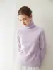 Suéter 100% cachemira pura para mujer, cuello alto apilado, nuevo estilo otoño e invierno 2026, camiseta base de punto de cuello alto de cabra