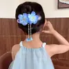 Pinza para el Cabello de Flor con Borlas y Pico de Pato para Niñas, Pasador para la Parte Trasera de la Cabeza, Accesorio para el Cabello para Niñas, Pinza de Garra para Moño de Cabello, Pasador