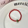Nuevo Rojo Chino Cuentas Verde Piedra Natural Estampado Cuerda Pulsera Collar Mujer Moda Lujo Ligero Combinación Versátil Joyería