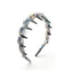 Diadema Dentada de Ola para Mujer con Parte Superior Alta del Cráneo, Antideslizante, Gama Alta, que Muestra la Cara, Pequeña Diadema de Tela Coreana Retorcida, Accesorios de Principios de Primavera