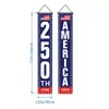 2026 Transfronterizo Amazon EE. UU. Bandera del 250 aniversario Estrellas y Franjas Decoración de Porche Acróstico del Día de la Independencia Cortina de Puerta