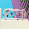 Bolsa de cosméticos transparente, popular en Internet, gran capacidad, bonita, para chicas estudiantes, impermeable, con patrón de logotipo.