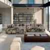 Sofá Grafite de Designer Italiano Moderno Patchwork Feito à Mão Tecido Sala de Estar Recepção Sofá de Luxo Leve Sofá Estampado