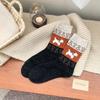 Calcetines gruesos de invierno para mujer con contraste de hilo de lunares estilo coreano, cachorro de dibujos animados, cálidos, al por mayor, tendencia, personalidad