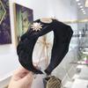 Coréia Dongdaemun Atacado Pérola Hairband High-end Diamante-incrustado cabelo Gruta Wide Side Twist Trança Headband faixa de cabelo