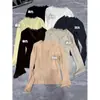 ULOUR/U - Otoño/Invierno Estilo Coreano Simple Patchwork de Encaje Adelgazante Cuello en V Manga Larga Tejido de Punto para Mujer 70063