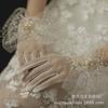 Luvas de Casamento para Noiva Coreana de Alta Qualidade para Fotos Diárias em Estúdio Performance Fotográfica Bolsa Curta Fina Transparente com Dedos Laço Feito à Mão