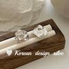 Joyería de Plata Estilo Ins de Celebridad de Internet de Dongdaemun de Corea del Sur Plata Esterlina S925 Aretes Únicos de Camelia Aretes Elegantes de Alta Gama