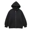 Hoodie com Zíper de Algodão com Capuz Estilo Streetwear Casual Solto de Manga Longa Novo Primavera e Outono