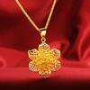 Novo pingente de flor de areia dourada do Vietnã feminino banhado a ouro 24k imitação de ouro real e falso joia que não desbota atacado de fábrica