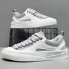 Zapatillas Casuales de Caña Baja para Hombre, Nuevo Estilo de Verano para Jóvenes, Zapatos de Viaje de Moda, Zapatos Planos Blancos con Cordones, Transpirables de Malla