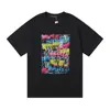 Comércio Exterior Marca da Moda Marca Roxa Logo Clássico de Letras Estampado Manga Curta Névoa Rua Americana Marca da Moda Camiseta