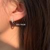 Pendientes de Nudo con Forma de Diamante de Pedrería Chapados en Plata S925 Estilo Nuevo de Moda Ins Versátiles Pendientes Japoneses y Coreanos para Mujeres Celebridad de Internet