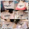 Pegatina de tatuaje de mariposa, sexy, súcubo, a base de hierbas, resistente al agua, de larga duración, para el vientre y la espalda, reflectante, para mujer, simulación de jugo.