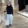 Suéter de Renda Doce de Gola Alta Estilo Coreano Outono e Inverno Aimobeibei para Meninas Mais Velhas, Blusa de Tricô Versátil