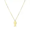 Colar de Peixe Pequeno Simples em Prata de Lei S925 com Ouro 18K Japonês e Coreano Exquisito Versátil Corrente de Clavícula de Peixe Pequeno Mesmo Estilo do Xiaohongshu