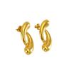 Pendientes de acero inoxidable chapados en oro de 18 quilates con forma de cruz irregular, geométricos, de estilo europeo y americano, con forma de círculo de acero de titanio, para mujer.