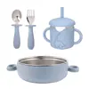 Fábrica de Copos de Água para Bebês Fornecimento Direto Material de Silicone de Grau Alimentício Copo com Canudo Infantil Duas em Um Copo de Silicone para Bebê