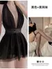 Lencería Sexy Cuello Halter Malla Transparente Espalda Descubierta Camisón Sexy Diversión en Pareja Lencería Pijamas Sexy para Mujer 318
