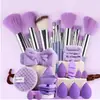 Set de Brochas de Maquillaje Profesional, Incluye Beauty Blender, Diadema, Esponjas Limpiadoras, Marco de Plástico, Ideal para Venta de Viernes, Kit