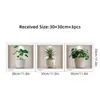 BR0061C Filme Branco Corte Interno Retrato de Planta Vaso de Flores Planta Verde Sala de Estar Quarto Escritório Parede de Fundo Adesivo Decorativo