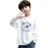 Camiseta de Manga Larga de Moda para Niños 100% Algodón 2026 Dibujos Animados Niños Primavera/Otoño Cuello Redondo Niños Medianos/Grandes Camiseta Base