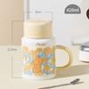 Caneca Retrô Fofa e Criativa, Caneca de Cerâmica Popular de Coelho Flor Animal para Mulheres, Caneca para Casa Escritório, Coelhinho