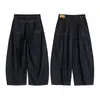 Marca de Tendencia Jiayiku 2025 Retro Americano Color Original Lavado Jeans Cimitarra para Hombres y Mujeres Pantalones de Pierna Ancha Sueltos de Alta Calidad