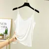 Camisole Pequena de Modal Feminina Verão Costas Bonitas Estilo Ocidental Roupa Externa Sem Mangas Camisa Base Top Decote V Versátil