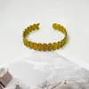 Pulseira Aberta de Aço Inoxidável Atacado Transfronteiriço, Luxo Leve, Alta Qualidade, Clássica e Simples Pulseira de Folha de Ramo de Oliveira