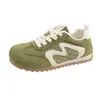 Zapatillas de Malla de Cuero Suave para Mujer, Nueva Moda Estilo Verano, Zapatos de Running con Cordones de Suela Gruesa