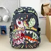 Mochila Escolar Ligera Impermeable Nueva de Tiburón Multicolor Transfronteriza para Estudiantes con Estampado de Gran Capacidad Mochila de Moda de Dibujos Animados Personalizada