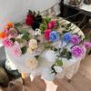 Flor artificial de boda de 3 cabezas con fragancia oscura, flor falsa, crisantemo Fushou, decoración del hogar, conjunto de boda, decoración floral suave, arreglo floral