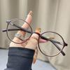 Copos de chá ultraleves mostarda estilo japonês feminino retro armação redonda espelho de curto alcance moldura pequena simples espelho plano anti-luz azul
