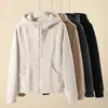 Chamarra Cardigan Deportiva con Capucha y Cierre H268 para Mujer, Nuevo Estilo Otoño e Invierno, Forro Polar y Engrosada, Sudadera Casual de Manga Larga para Exteriores