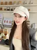 Gorra octogonal de mujer estilo coreano, nuevo modelo otoño 2026, versátil, para cabezas grandes, con lentejuelas, hace que la cara se vea más pequeña, boina nube de moda