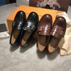 Nuevos Zapatos Mocasines de Cuero para Mujer, Serie Miu Zapatos de Moda Americana, Zapatos de Caña Baja con Hebilla de Cinturón, Zapatos de Corte Bajo Individuales, Zapatos Pequeños de Cuero