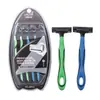Lamera 3 camadas de aço inoxidável lâmina masculina ancinho faca axila cabelo navalha navalha 4 pacote A0912