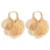 Pendientes de Aro con Colgante de Corazón de Pétalo Hueco Transfronterizos Europeos y Americanos, Pendientes de Moda y Versátiles, Pendientes de Lujo Ligero y de Gama Alta para Mujer