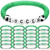 Copa do Mundo 2026 Estados Unidos, Canadá e México Pulseira de Futebol Pulseira Empilhável de Argila Macia Estilo Esportivo Acessórios Coloridos para Dia de Jogo