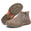 Sapatos de segurança masculinos de aço médio Baotou Anti-esmagamento Anti-perfuração Sapatos de segurança Soldador de segurança Anti-escaldante Sapatos de proteção médio