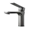 Acero inoxidable gris plomo, lavabo engrosado, grifo de doble uso para agua fría y caliente para baño y tocador, de un solo orificio, a prueba de salpicaduras