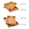 Bandeja de té kung fu de bambú y madera estilo japonés, bandeja de madera para pan y desayuno para uso doméstico, bandeja de frutas y verduras para restaurante y hotel, personalizable